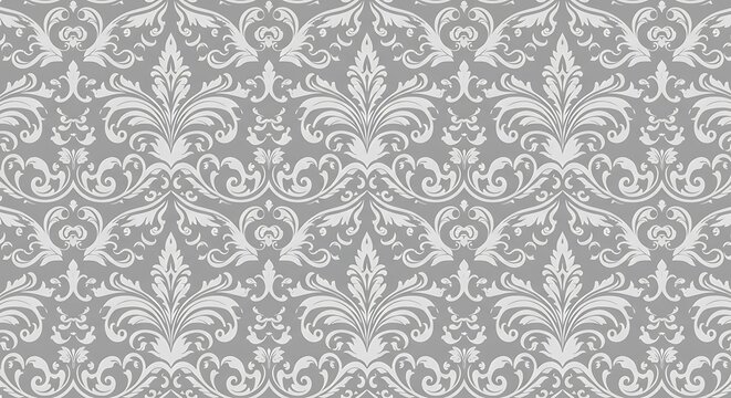 Fototapeta Silver Filigree Whisper AI Generated