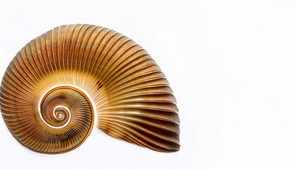 beautiful phi golden ratio spirals in nature isolated on white background copy space for text