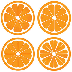 Bright and detailed illustration of orange slices in flat style perfect for food juice ads and design use