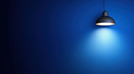 Dark Blue Room with Pendant Light