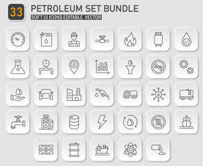 Comprehensive Petroleum Industry Icon Set for Modern UI Design Projects Vector