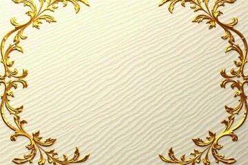 Obraz premium Intricate floral damask wallpaper, elegant gold on cream , wallpaper, design