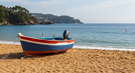 Fototapeta premium Coastal Calm: A Sun-Kissed Morning AI Generated