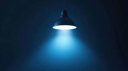 Dark Room Illuminated by Pendant Lamp