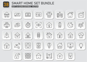 Sophisticated Smart Home Automation UI Icon Collection for Modern Living