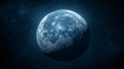 moon white with black and blue navy background