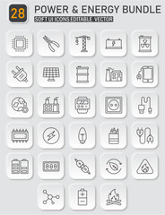 Power and energy icon collection: innovative vector illustrations for energy related themes