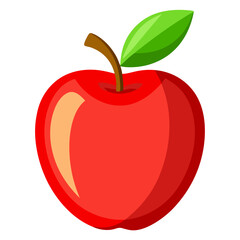 Fresh red apple fruit illustration vector, healthy eating, delicious fruit, apple icon, apple drawing
