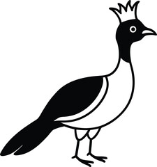 elegant bird with a golden crown national bird vector art.