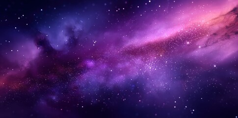 Abstract Purple Galaxy Background with Stars and Nebula for Space Themed Banner and Cosmic Design Concepts