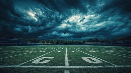 Stormy Football Field Background