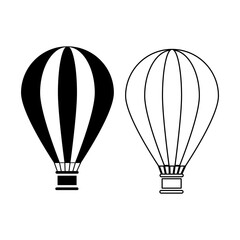 Hot air balloon icon in flat style. Aerostat vector illustration on isolated background. Transport sign business concept.