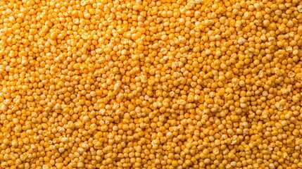 A close-up view of a large quantity of small, yellow grains, showcasing their texture and color.
