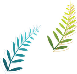 Palm leaf line art design