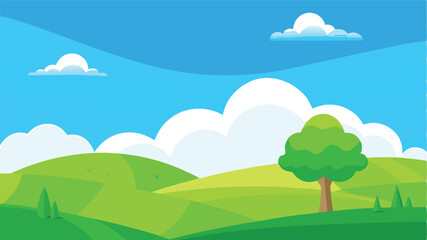 Fototapeta premium Desert landscape, vast sand dunes, golden sunset, orange sky, large sun, mountainous horizon, warm colors, stylized illustration, vector art, minimalist design, tranquil scene, barren wilderness, roll