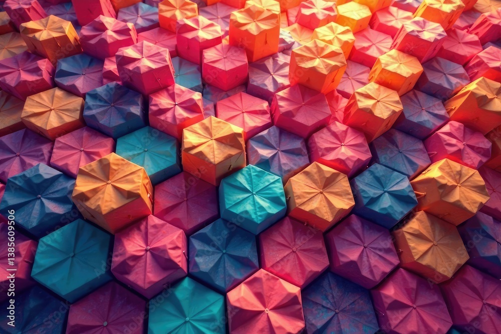 Poster abstract geometric shapes forming a continuous pattern, bold, design