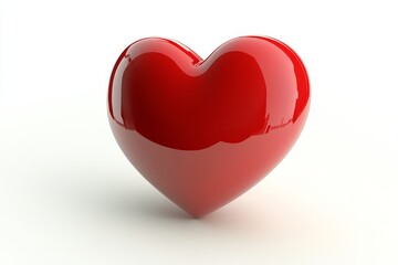Glossy red heart on white background (2)