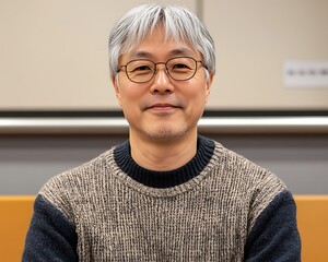 Man in sweater, indoor portrait