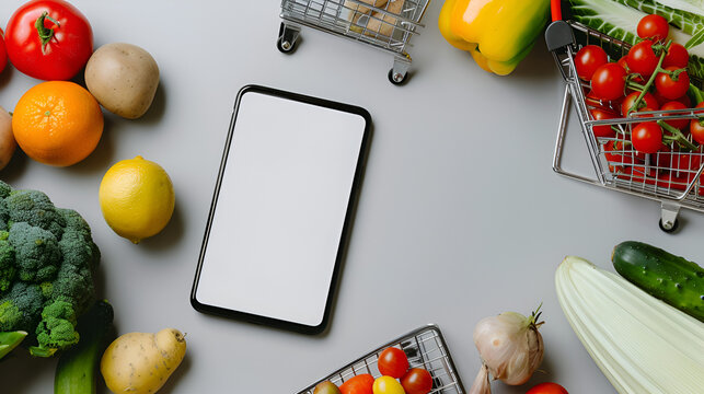 Online Grocery Shopping: Smartphone App with Fresh Produce & Vegetables