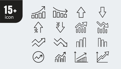 Increase and Decrease Stroke icon collections. Editable Stroke icon collections.