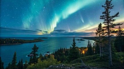 Celestial Landscape with Floating Gardens and Luminous Trees V9