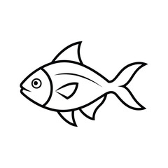 tetra fish vector line art illustration