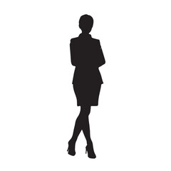 Standing Business Lady Silhouette Icon