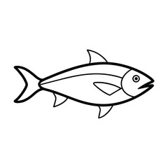 Fototapeta premium jack fish vector line art illustration