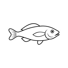 tilefish vector line art illustration