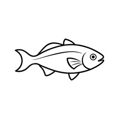 snapper fish vector line art illustration
