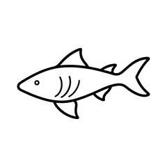 leopard shark fish vector line art illustration