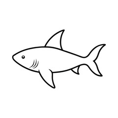 nurse shark fish vector line art illustration