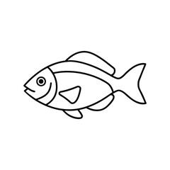 royal gramma fish vector line art illustration
