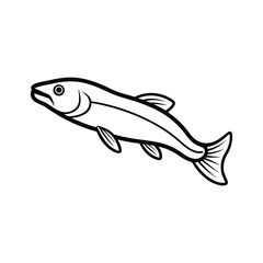 snakehead fish line art vector illustration