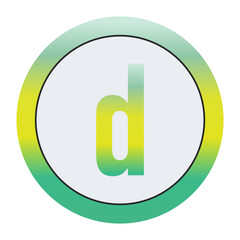 Unique Gradient Green and Yellow Circular Lowercase Letter 