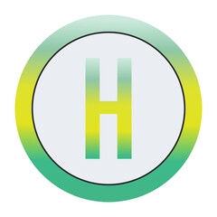 Unique Gradient Green and Yellow Circular Capital Letter 