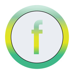 Obraz premium Unique Gradient Green and Yellow Circular Lowercase Letter 