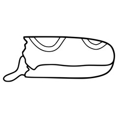bitten eclair illustration hand drawn outline vector