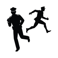 silhouette of a man running