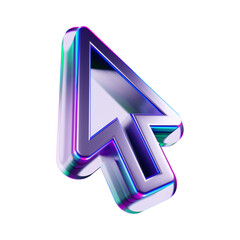 3D Cursor Shape – Digital Symbol on Transparent Background