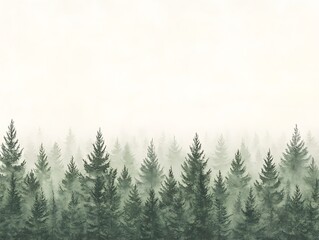 Fototapeta premium Misty Forest Line Artwork