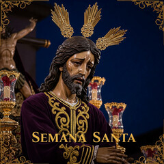 Obraz premium Cartel de Semana Santa, tiempo de recogimiento y fé