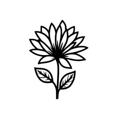 Simple Floral Illustration: Black & White Flower Design