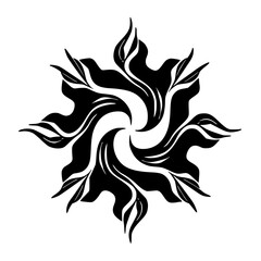 Obraz premium Black and White Abstract Floral Swirl Design