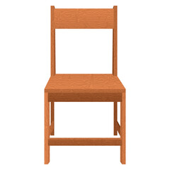 Classic brown wooden chair seen from the front.
