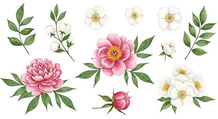 Botanical Watercolor Delights AI Generated