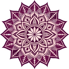 Abstract Floral Mandala Pattern with Ornate Vintage Design