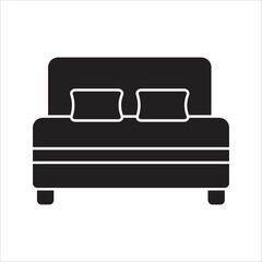 Bed icon. flat illustration of vector icon on white background