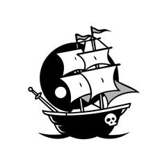 ship on a white background