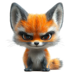Bat eared Fox funny action 3d rendering icon on white